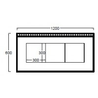 Electric range - 3 square plates 300/300 mm, L1200, EK06332