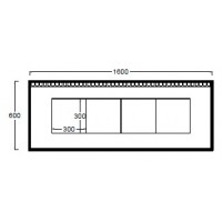 Electric range - 4 square plates 300/300 mm, L1600, EK06432