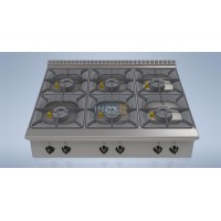 Gas range 6 burners - L1200