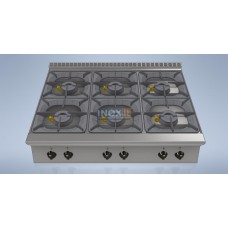Gas range 6 burners - L1200