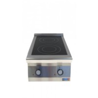 Electric ranges with glass ceramic plates with 2 zones one behind the other, CK07222