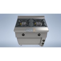 Line 60 GAS COOKER - 2 burners+electric GN 1/1 oven - 800/600/850mm