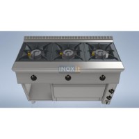 Line 60 GAS COOKER - 3 burners+electric GN 1/1 oven - 1200/600/850mm