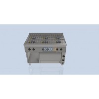 Line 80 GAS COOKER - 6 burners+electric GN 2/1 oven - 1200/800/850mm