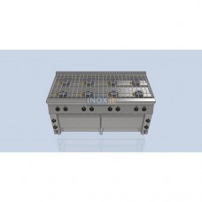 Line 80 GAS COOKER - 8 burners+ 1 or 2 electric GN 2/1 oven - 1600/800/850mm