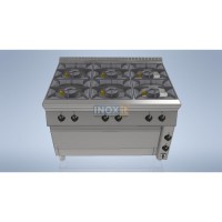 Line 90 GAS COOKER - 6 burners+electric MAXI oven - 1200/800/850mm