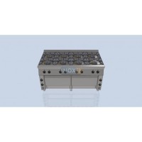 Line 90 GAS COOKER - 8 burners+ 1 or 2 electric GN 2/1 oven - 1600/900/850mm