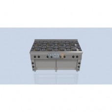 Line 90 GAS COOKER - 8 burners+ 1 or 2 electric GN 2/1 oven - 1600/900/850mm