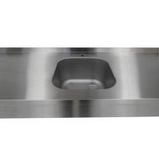 Stainless steel work table with sinks shelf standard