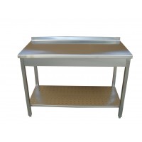 Stainless steel work tables with shelf line  "LUXURY"