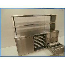 Stainless steel work tables with drawers "LUXURY"