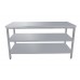 Stainless steel work tables with two shelfs STANDARD
