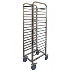 Stainless steel trolley for 15 GN 1/1