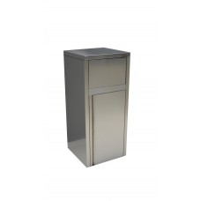 Stainless steel waste container ,type McDonalds, with aluminized  metal bin.