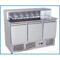 Хладилна маса с гранитен плот-с 3 врати и надстройка, ESL3854, код 10418