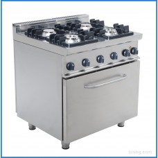Печка с 4 газови котлона и електрическа фурна, л.70 - LADY, L7/KUPG4LЕ.2M2G
