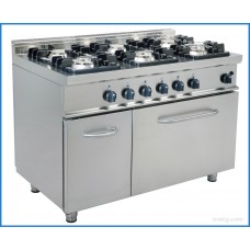 Печка с 6 газови котлона и електрическа фурна, л.70 - LADY, L7/KUPG6LE.3M3G