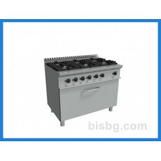 Печка с 6 газови котлона и MAXI газова фурна, л.70 - LADY, L7/KUPG6FM.3M3G