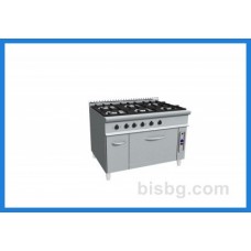 Печка с 6 газови котлона и електрическа фурна, л.70 - LADY,L9/CUG6LE.4M2Z