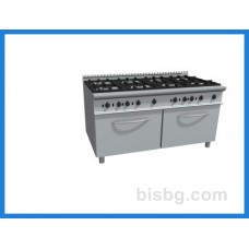 Печка с 8 газови котлона и електрическа фурна, л.70 - LADY, L9/CUG8FE.4M4Z 